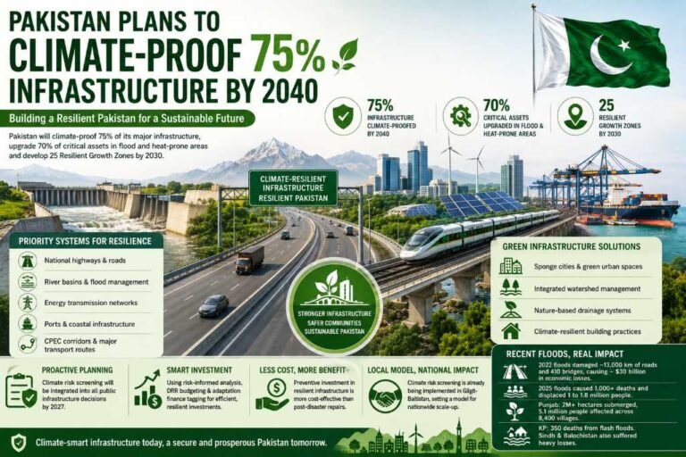 Pakistan targets climate-proofing 75% infrastructure by 2040