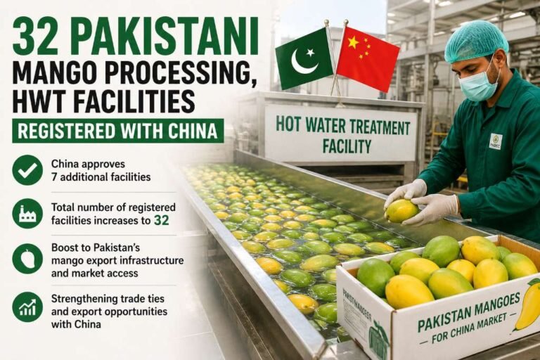 32 Pakistani mango processing, HWT facilities registered with China