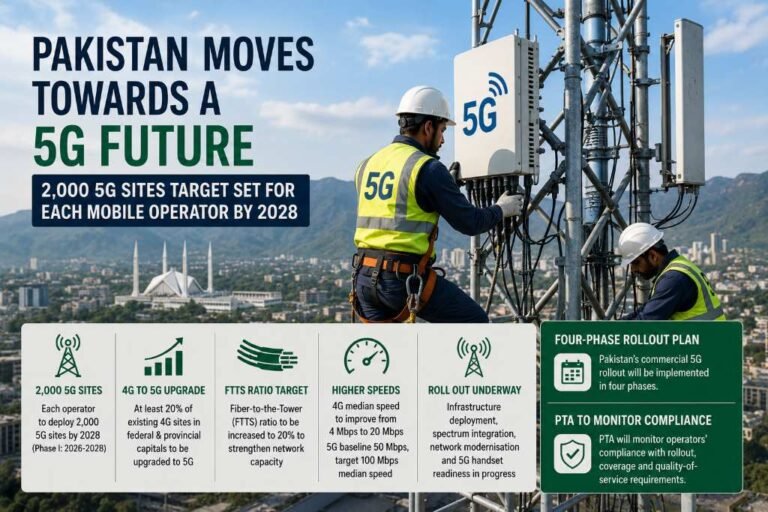 2,000 5G sites target set for each mobile operator by 2028