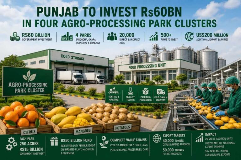 Punjab to invest Rs60bn in four agro-processing park clusters