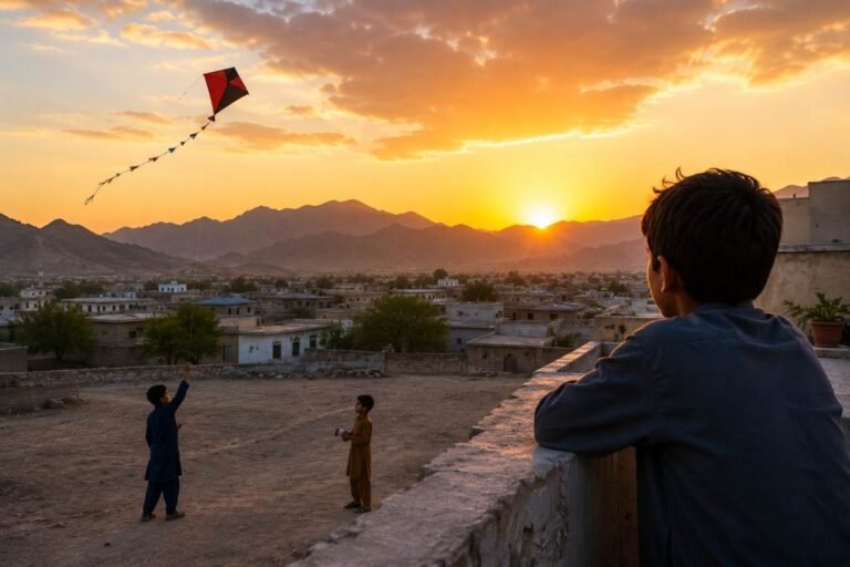 An Evening, Two Boys and a Kite
