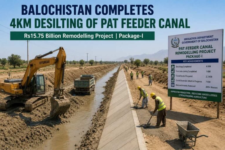 Balochistan completes 4km desilting of Pat Feeder Canal