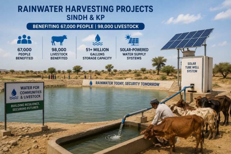 Sindh, KP rainwater projects benefit 67,000 people, 98,000 livestock